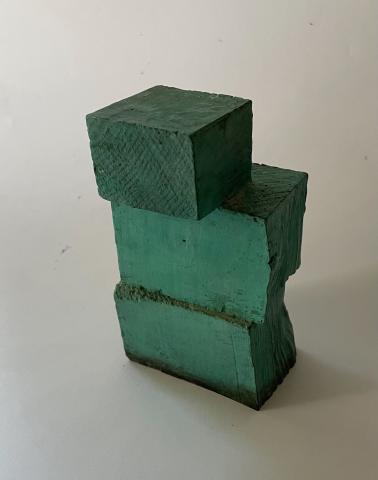 Grön robot, brons, 12 x 7 x 6 cm