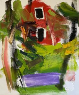 Huset i Småland, olja på duk, 46 x 38 cm