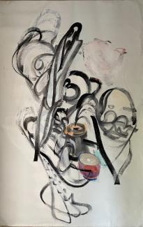 Burlesk, olja på duk, 204 x 130 cm