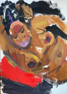 Kvinna, olja på duk, 70 x 50 cm